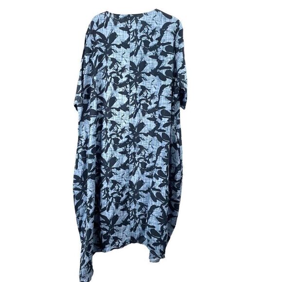 NEW Ulla Popken linen blend floral midi dress Size 20/22 boho lagenlook - Picture 7 of 9